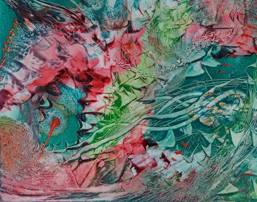 cosmos cross- farbreise - öl auf holz - 46 x 36 cm