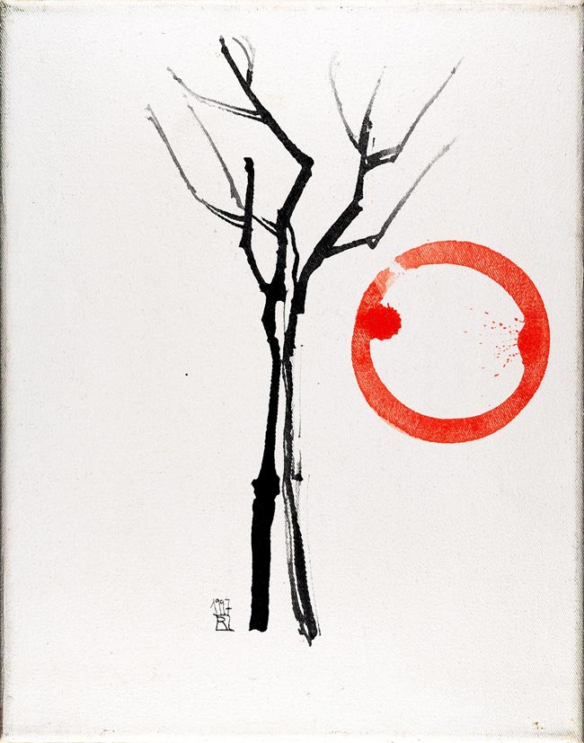 15 Baum Beispiel für Wald - Tempera Leinwand