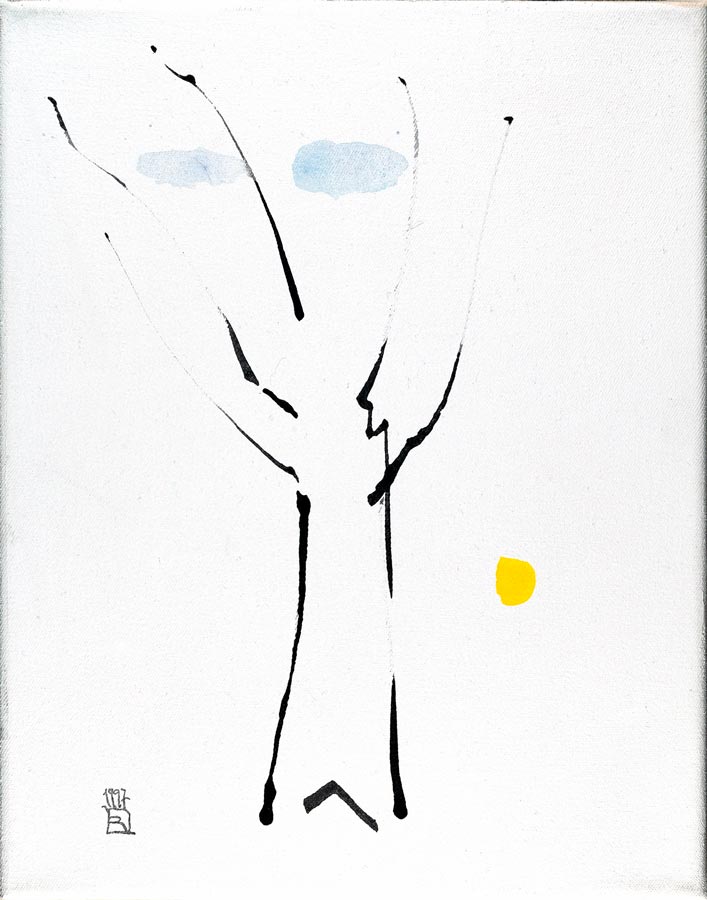 Baum 02 - Beispiel für Wald Baum 02 - Beispiel für Wald - Tempera Leinwand Pigmente