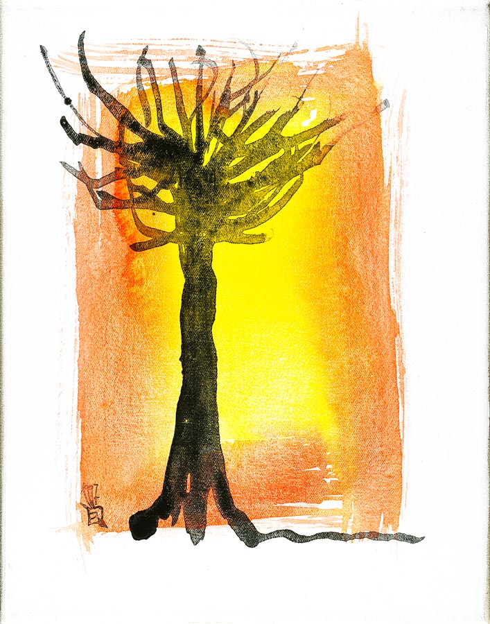 Baum 04 - Beispiel für Wald Baum 04 - Beispiel für Wald - Tempera Leinwand Pigmente