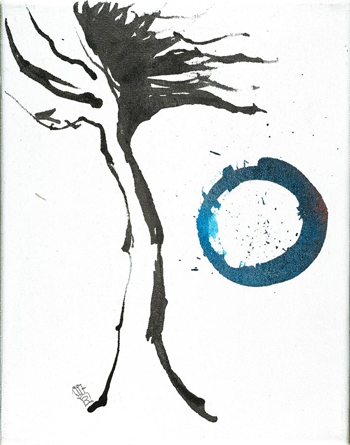 Baum 10 - Beispiel für Wald - Tempera Leinwand
