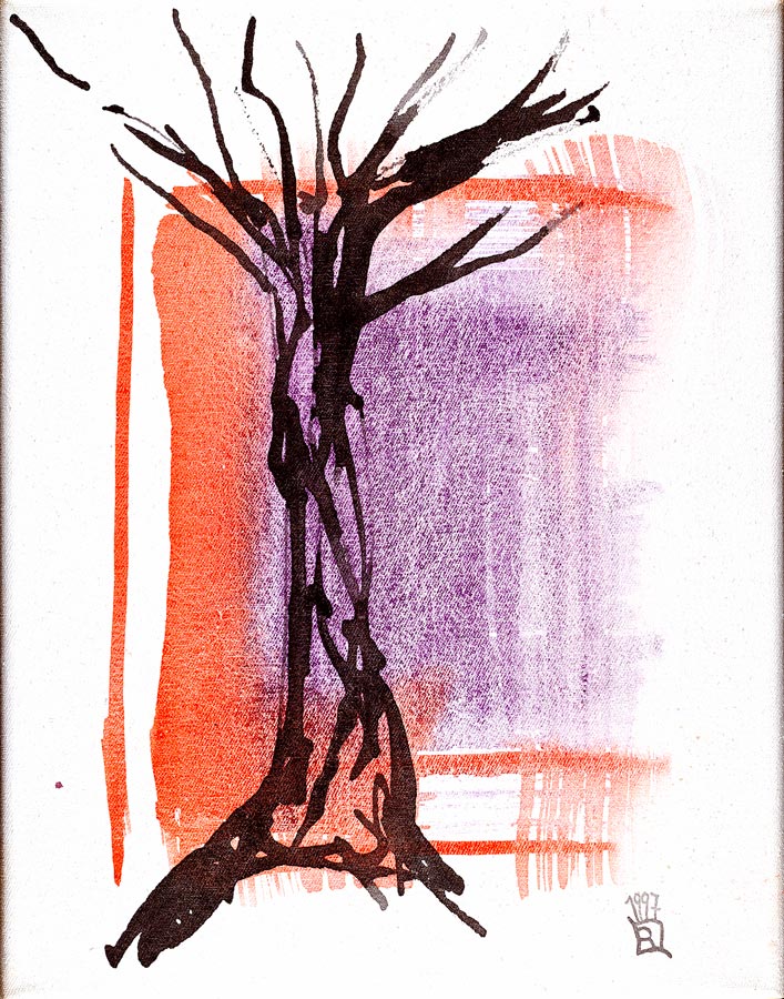 Baum 18 - Beispiel für Wald Baum 18 - Beispiel für Wald - Tempera Leinwand